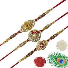 The sisters tie the brothers a rakhi in appreciation of the love, care and protection they give to their sisters. Buy Pyar Ka Bandhan Rakhi Set Of 3 Beautiful Raakhi Rakshabandhan Gift For Your Brother Rakhi For Brother And Bhabhi Combo With Roli Chawal Multiple Varieties Of Letest Designer Rakhi Pkbcombo0003p At Amazon In