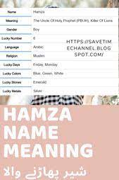 Hamza Name Meaning In Urdu Boy Name حمزہ Names With Meaning Hamza Name Names