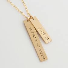Personalized Bar Necklace Coordinates Necklace Gold Bar Etsy Bar Necklace Personalized Bar Necklace Gold Bar Necklace