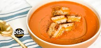 Jamika Pessoa S Tomato Soup With Grilled Cheese Croutons A Clever Twist On A Classic Dish Grilled Cheese Croutons Cheese Croutons Tomato Soup