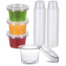 128 Ct Plastic Cups With Lids Disposable Condiment Portion Sauce Snack Dip  2.5Oz, 1 - Fry'S Food Stores