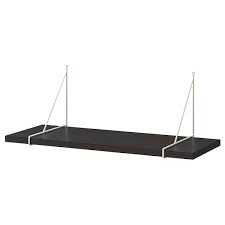 Adjustable feet for stability on uneven floors. Bergshult Pershult Wall Shelf Brown Black White Ikea