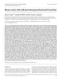 Some of these can be quite severe and have a significant impact on your menopausal symptoms can begin months or even years before your periods stop and last around 4 years after your last period, although some. Pdf Breast Cancer Risk With Postmenopausal Hormone Treatment