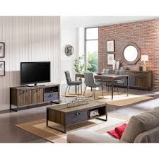 Retour vers le menu principal meubles. Pack Promo Ensemble Table Basse Meuble Tv Style Industriel Fabric Pas Cher A Prix Auchan