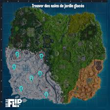 Le fait est que la carte a change depuis et que les nains de jardin ont probablement aussi changes demplacement. Fortnite Trouver Des Nains De Jardin Glaces Defi Semaine 6 Breakflip Actualites Et Guides Sur Les Jeux Video Du Moment