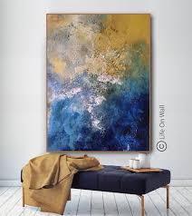 Large abstract wall art blue. Original Abstract Painting Blue Ochre White Abstract Painting Etsy Contemporary Wall Art Large Abstract Wall Art Extra Large Wall Art