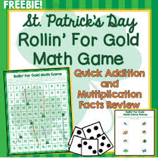 St Patricks Day Math Game Addition Multiplication 100s