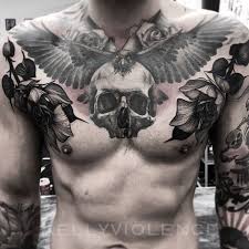 Skull Roses Tattoo Best Tattoo Ideas Gallery Skull Rose Tattoos Chest Piece Tattoos Chest Tattoo