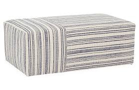 Black And White Striped Ottoman Quinn Ottoman Indigo Ivory Kim Salmela In 2020 Cocktail Ottoman Ottoman Upholstered Ottoman