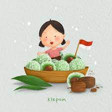 Klepon Traditional Indonesian Snack Illustration