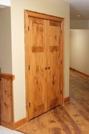 Shaker Style Knotty Pine Double Door Closet Unit Interior Wood Shutters Glass Doors Interior Contemporary Interior Design