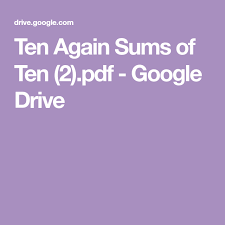 We did not find results for: Ten Again Sums Of Ten 2 Pdf Google Drive Kids Math Worksheets Math Freebie Math For Kids