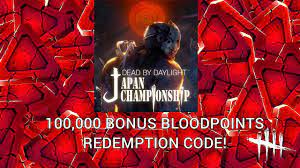 Event to redeem these codes will end at november 4th 11 am et. Dead By Daylight 100 000 Bonus Bloodpoints Reward Code From Dbd S Japan Championship Tournament Youtube