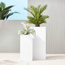 We have planter boxes and even hanging planters in an array of colors, shapes and sizes! Blox Tall White Outdoor Planters Cb2