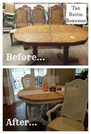 Vintage Dining Table And Chairs Transformation The Rustic Boxwood Diy Makeover Before A Dining Chair Makeover Antique Dining Tables Dining Table Makeover