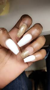 Such as 90 long acrylic nails design ideas for june . White Long Acrylic Nails Gold Glitter Gold Nails Acrylic Nail Designs Long Acrylic Nails