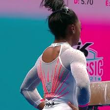 Simone biles is not being humble with her latest fashion statement — and who could blame her? The Undefeated On Twitter Simone Biles Has A Rhinestone Goat On The Back Of Her Leo At The Usclassic As She Should