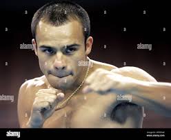 WBA and IBF featherweight champion Juan Manuel Marquez of Mexico trains  Tuesday, May 3, 2005 at the Mandalay Bay Events Center in Las Vegas.  Marquez takes