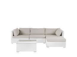 We created our outdoor corner sofa sets with your comfort in mind. 4 Seater Rattan Garden Corner Sofa Set White Sano Ii Beliani De