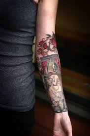 Do This With One Of My Fav Book Characters Much Tattoo By Alice Kendall Wonderland Tattoo Portland Or Art Nouveau Tattoo Sleeve Tattoos Wonderland Tattoo