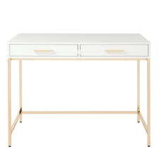 Alios Desk White Gold Osp Home Furnishings Target This design captures attention with its bold sawhorse legs in radiant gold.