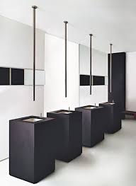 New Bathroom Fixture Designs From Gessi Unusual Ceiling Mounted Sink Faucet With Remote Control And More Restroom Design Bathroom Interior Toilet Design