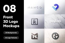 8 Front 3d Logo Mockups In 2020 Logo Mockup Logo Mockups Psd Branding Mockups
