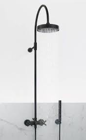 10 Easy Pieces Exposed Wall Mounted Showers Remodelista Outdoor Shower Fixtures Shower Heads Black Shower