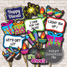 Diwali Party Photo Booth Props Set Of 14 Diwali Celebrations Indian Party Signs Instant Download Printable Print Your Own Diy Party Photo Booth Diwali Party Photo Booth Props
