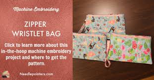 I save clothes for the fabric and zippers and buttons too! Learn About This Machine Embroidered Wristlet Zipper Bag Needlepointers Com