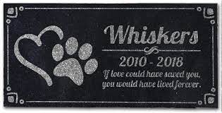 We offer a wide variety of images and designs to help memorialize the one you whatever personalized flat headstone or grave marker you select, schlitzberger and daughters will work diligently with you to design and create it to. Amazon Com Pet Grave Marker Memorial Personalized Dog Paw Heart Pet Headstones Custom Engraved Absolute Black Granite Garden Plaque Engraved With Dog Cat Name Dates Garden Outdoor