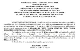 As provas objetivas para o cargo de delegado contemplam disciplinas de teor jurídico, com 120. Concurso Policia Federal Urgente Provas Adiadas
