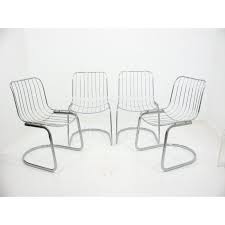 Set Of Four Mid Century Chrome Dining Chairs With Seat Cushions Gastone Rinaldi For Rima Chairish Chair Dining Chairs Seat Cushions