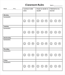 Preschool Behavior Chart Template