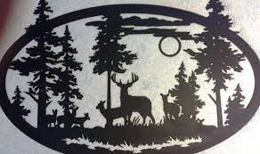 Custom Metal Large Oval Deer Scene Wall Art Can Be Etsy Decalcomania Decorazione Immagini Decoupage Immagini