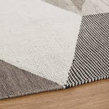 Hodde teppich flach gewebt drinnendrau x cm ikea ikea.com. Handgewebter Teppich Aus Wolle Und Baumwolle Grau Weiss Und Schwarz 140x200cm Sekou Maisons Du Monde