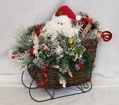 Santa Sleigh Centerpiece Christmas Sleigh Centerpiece Rustic Farmhouse Christmas Decor Chris Xmas Centerpieces Christmas Sleigh Decorations Christmas Sleigh