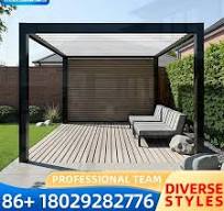 Outdoor Motorized Louvered Roof Bioclimatic Waterproof Weather resistant  Pergola for Garden Patio Backyard Luxury Alloy Structur - AliExpress