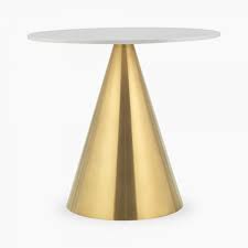 Small round metal side table. Harling Circular Dining Table White Marble Brass Cult Furniture