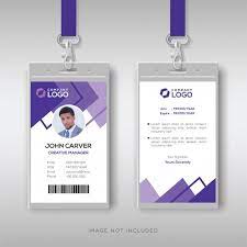Premium Vector Abstract Purple Id Card Design Template Card Design Identity Card Design Name Card Design