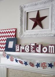 Fourth of july diy tabletop decor. Diy Forth Of July Mantel Fourth Of July Decor July Crafts 4th Of July Decorations