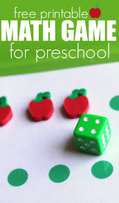 Encourage investigation with mathematical concepts with simple hands on math activities using every day items. Free Printable Math Game For Preschool No Time For Flash Cards