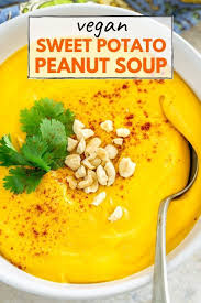 Sweet Potato Peanut Soup In 2020 Sweet Potato Soup Sweet Potato Soup Recipes Vegan Sweet Potato
