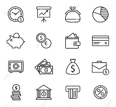Finance And Bank Icon Set Simple Line Style Black Icons On White Background Spon Set Simple Icon Finance Bank Banks Icon Icon Set Finance Icons