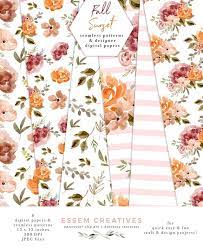 Since this flower blooms in the fall, it's a great diy to start right now. Fall Floral Digital Paper Pack Thanksgiving Papers Fall Patterns Burnt Orange Rust Watercolor Flower Seamless Patterns Floral Background Watercolor Flowers Fall Patterns Clip Art