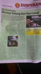 Nongol Di Kolom Inspirator Tabloid Inspirasi Mantan Jurnalis Yg Jadi Tukang Liwet Hihihi Inspirasi