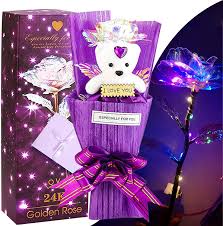 Check spelling or type a new query. Buy Mom Gifts Light Up Rose Flowers Rainbow Artificial Rose Love With Cute Bear And Gift Box Gifts Ideas For Her Eternal Flowers For Mothers Day Valentines Thanksgiving Birthday Anniversary Online In