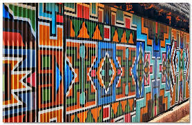 Coloured Wall Lesedi Near Johannesburg South Africa Southern Africa African Africa