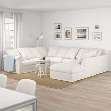 Gronlid Sectional 6 Seat With Open End Inseros White Ikea U Shaped Sofa Living Room Designs Sectional