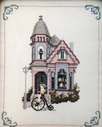 Victorian street #1 cross stitch pattern pdf victorian house nature cross stitch. Cross Stitch Patterns